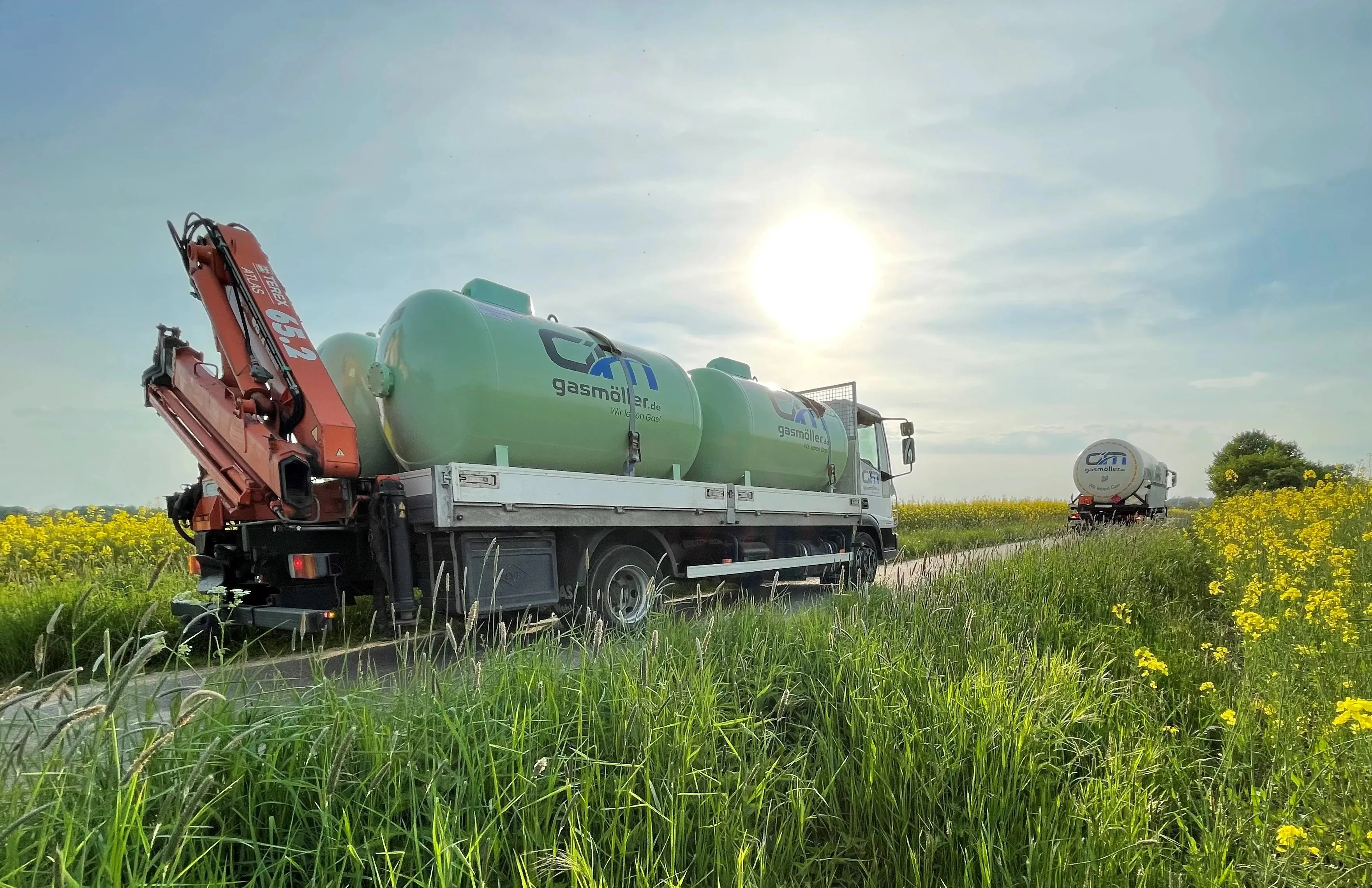 Flüssiggastank im Garten